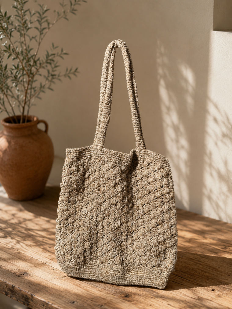 Natural Woven Tote Bag | Yala Cotton
