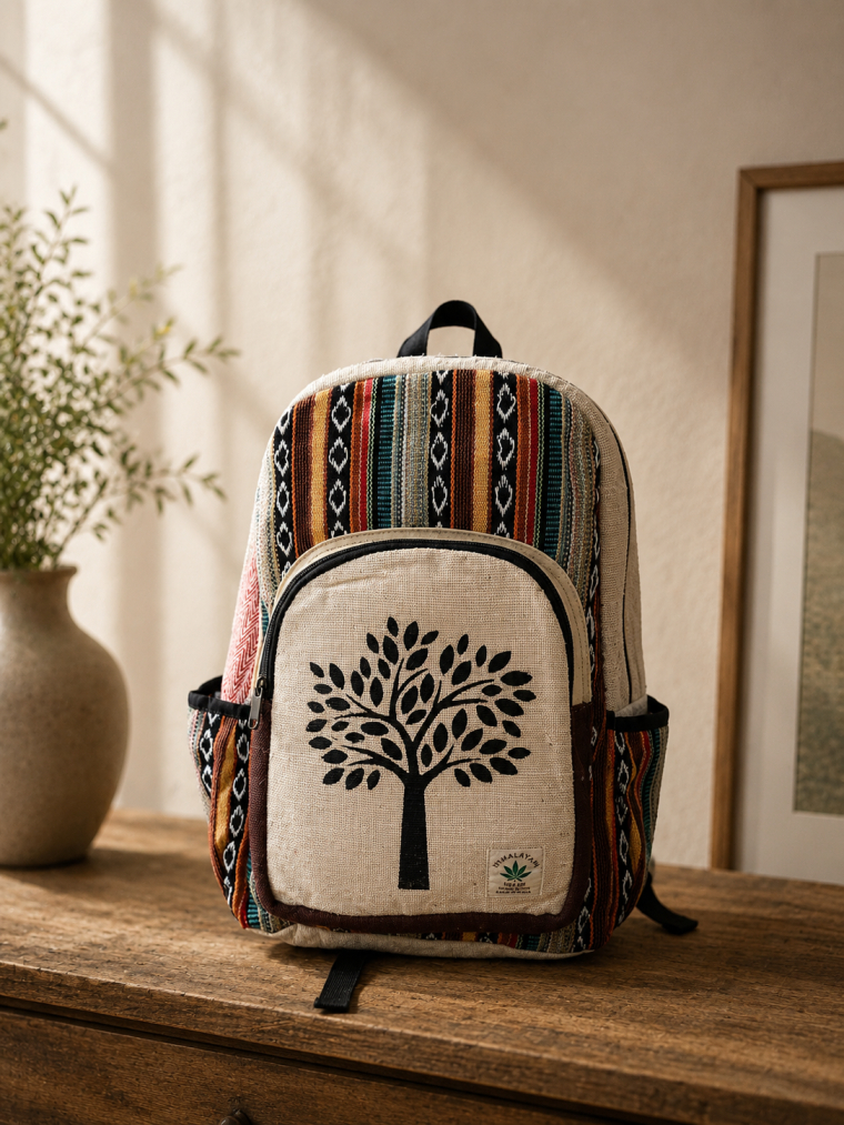 Tree of Life Print Canvas Backpack | Yala Cotton