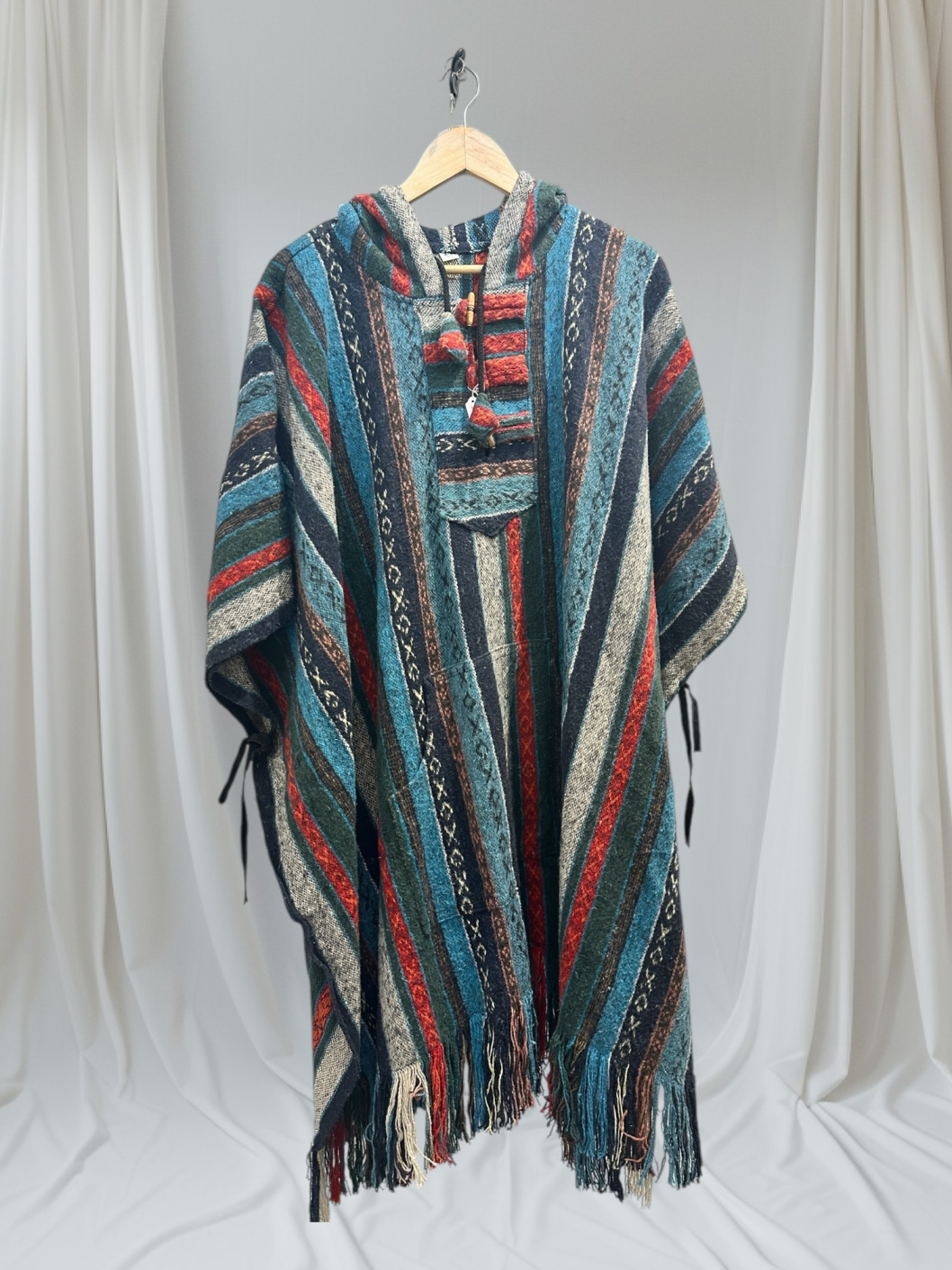 Sunset Horizon Striped Poncho
