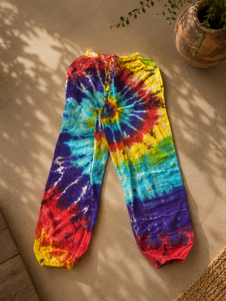 Prism Spiral Tie-Dye Harem Pants