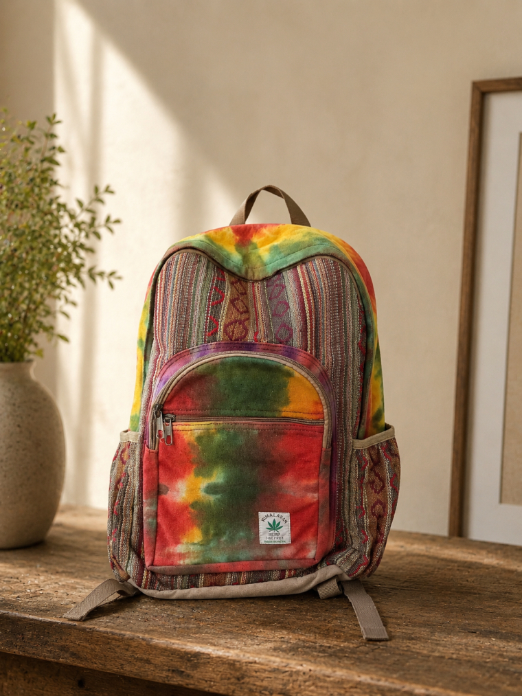 Rainbow Tie-Dye Aztec Backpack | Yala Cotton